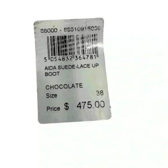 Reiss Suede Lace Up Boots Black Size 7.5 US,‎ 38 EU Heel 4” Booties with Box - Picture 11 of 16